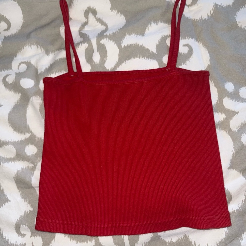 Brandy Melville Red Fitted Crop Camisole